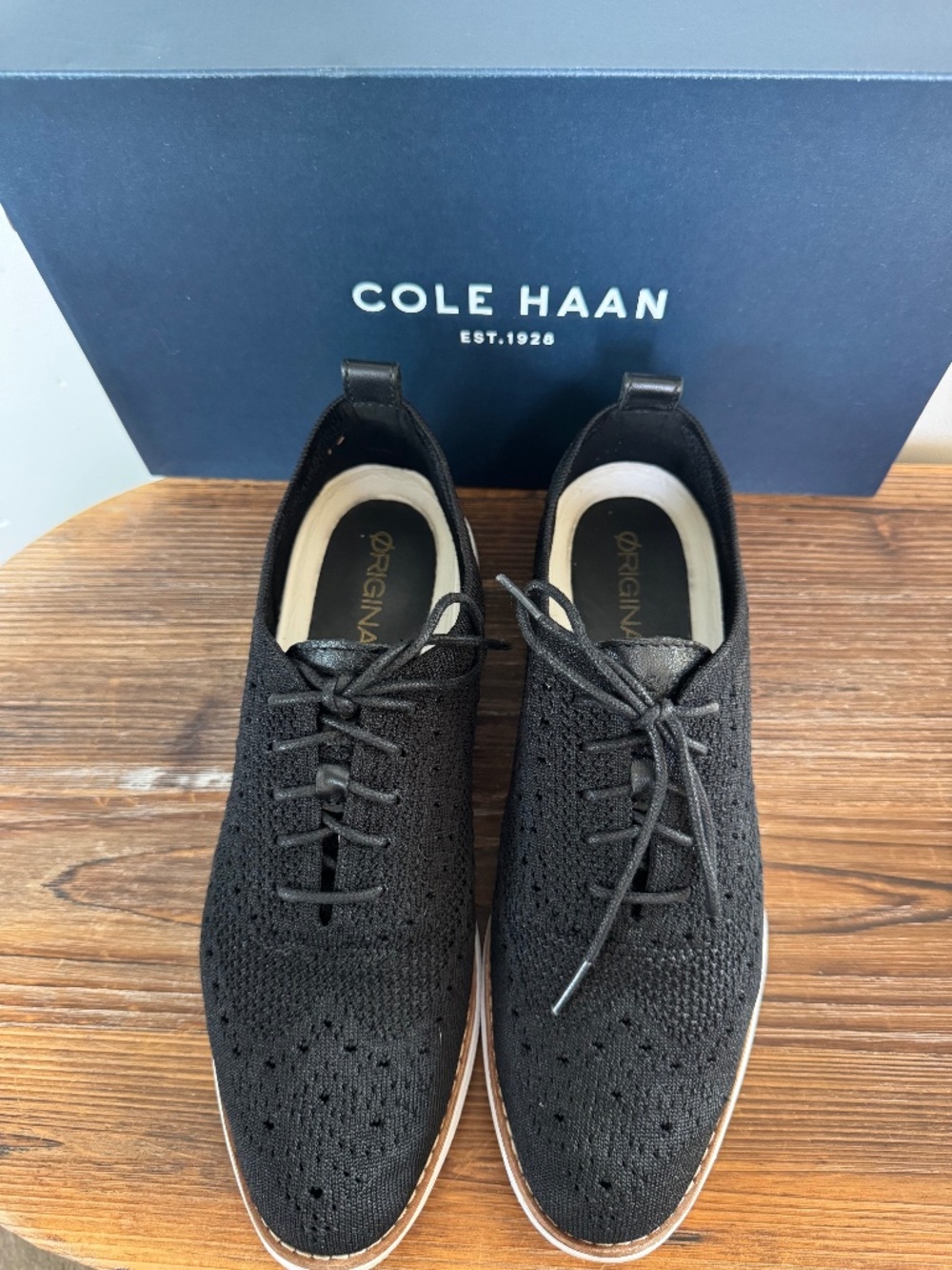 Cole Haan OriginalGrand Stitchlite Wingtip Oxford Shoes Black – Women’s Size 8